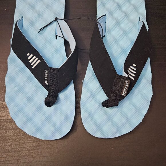 PR Soles Active Recovery Acupoint Flip Flops Blue Sandals Size Large 9M-10W - Picture 2 of 4